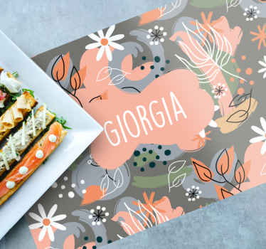 花卉多彩设计个性化餐垫 - TenStickers