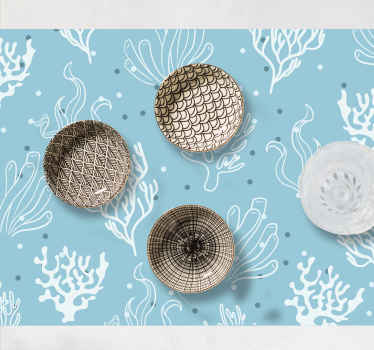 手绘珊瑚图案乙烯基餐垫 - TenStickers