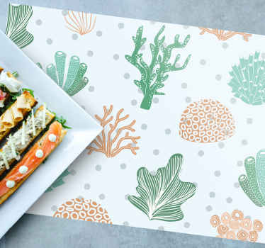 Renkli mercan desenli dikdörtgen servis altlığı - TenStickers