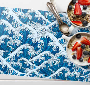 Individuais de mesa retangulares Grande onda estilo japão - TenStickers