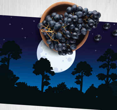 Nuit bleue avec des sets de table halloween pleine lune - TenStickers