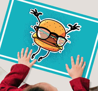 Individuais de mesa originais Cartoon de pichação de hambúrguer d - TenStickers