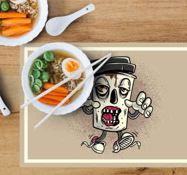 Mantel individual original Personaje de graffiti zombie de café - TenVinilo