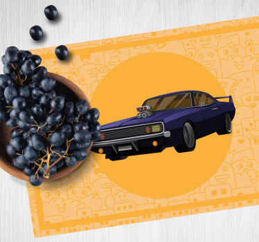 Mantel individual original Dibujos animados de coche corriendo mu - TenVinilo