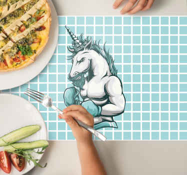 Träningspass gym unicorn tecknad original bordstabletter - Tenstickers