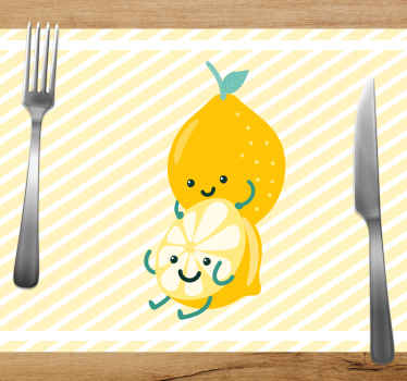 Individuais de mesa originais Limão divertido estilo cartoon - TenStickers