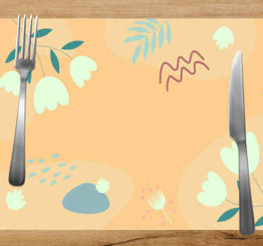 Vintage abstrakt pastelfarve kunst dækkeserviet - TenStickers