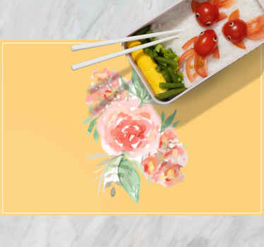 Vintage yellow rose painting modern placemats - TenStickers