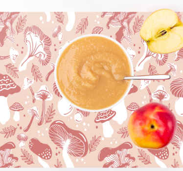 Forest mushrooms on beige background placemats - TenStickers