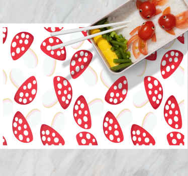 Prostírání na bílém pozadí klasické houby - TenStickers