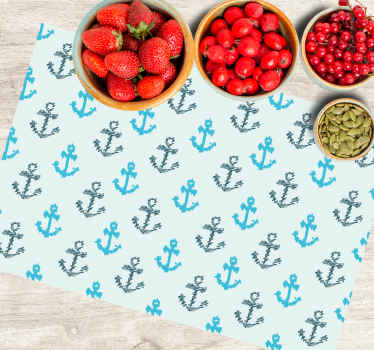 Iskrivljeni plavi sidri s uzorcima vinilnih podmetača - TenStickers