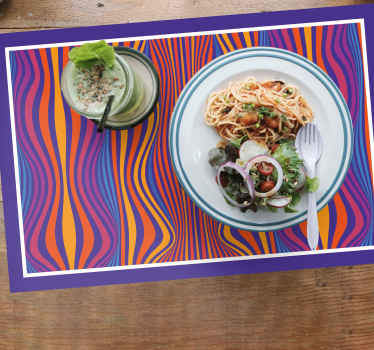 Psychedelic groovy lines original placemats - TenStickers