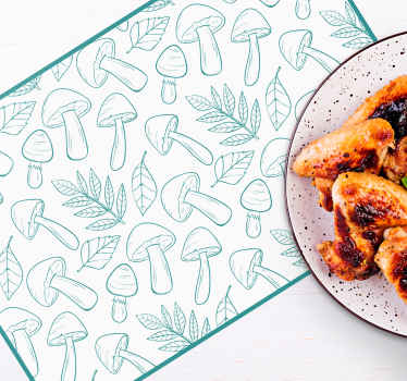 Mushroom leaf pattern placemat - TenStickers