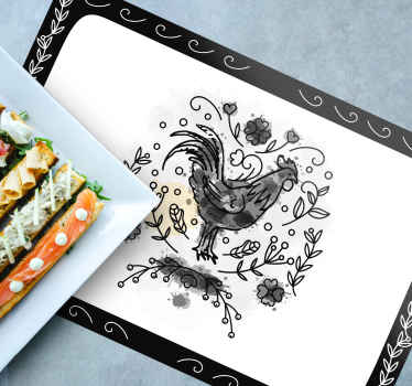 Set de table moderne illustration élégante d'un coq - TenStickers