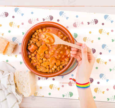 Mantel individual espinas coloridas con nombre  - TenVinilo