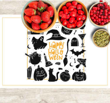 Siyah korkunç şekiller cadılar bayramı placemats - TenStickers