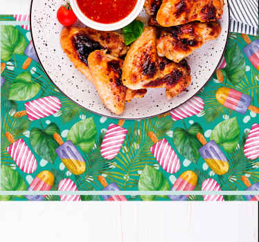 Manteles individuales de vinilo de verano pintados a mano - TenVinilo