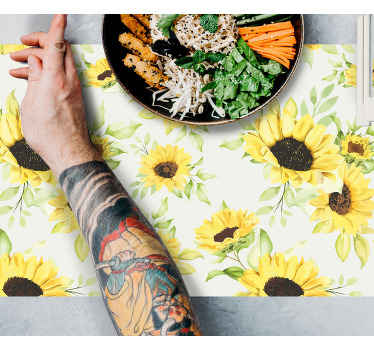 Søde akvarelsolsikke originale dækkeservietter - TenStickers