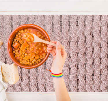 Individual de mesa patrón cubierta de mesa ondulada - TenVinilo