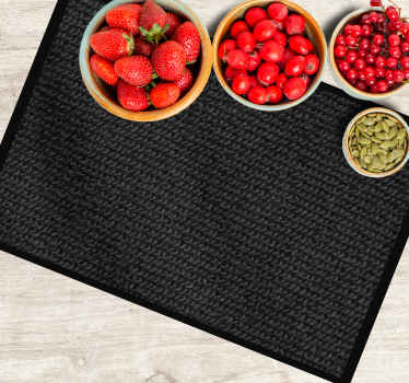 Svart naturfiberimitasjon spisebrikke tekstur - Tenstickers