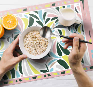 Chained colored feathers modern placemats - TenStickers