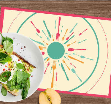 Fargerike skjeer i cercle spisebrikke original - Tenstickers