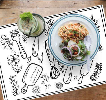 花卉和装饰用器皿餐垫 - TenStickers