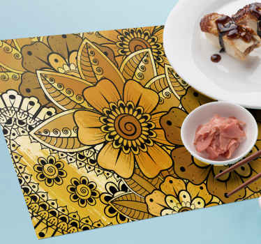 Placemat Indiase bloemenstijl - TenStickers