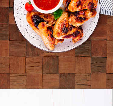 棕色餐垫的木质纹理 - TenStickers