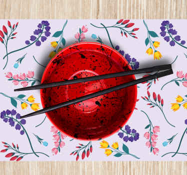 Garden minimalistic botanical flowers placemats - TenStickers