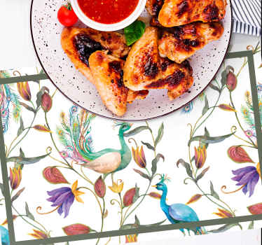 Vrtno cvetje ptič elegantne pogrinjke - TenStickers