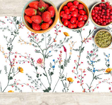 Mantel individual elegante Delgadas flores de jardín minimalistas - TenVinilo