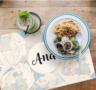 Tovaglietta americana con nome Color crema e fantasia vintage - TenStickers