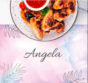 Individuais de mesa com nome Arte vintage rosa claro - TenStickers