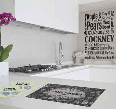 Cockney Food quote placemats - TenStickers