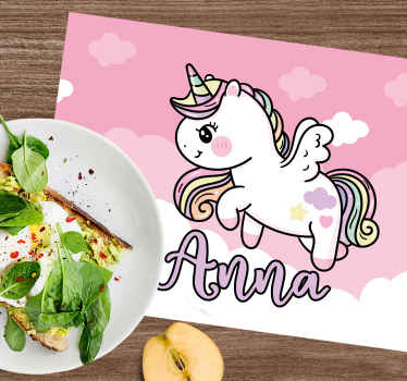 Pink magic unicorn Personalised placemats - TenStickers
