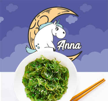 Children placemats unicorn moon night - TenStickers