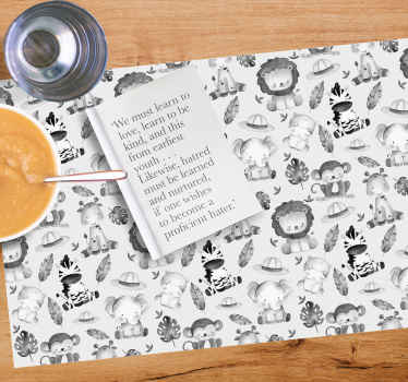 Harmaat eläintarhan eläimet lasten pöytätabletti - Tenstickers