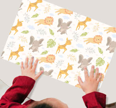 Nordic minimalistic safari children placemats - TenStickers