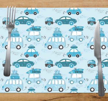 Blue city vehicles nordic children placemats - TenStickers