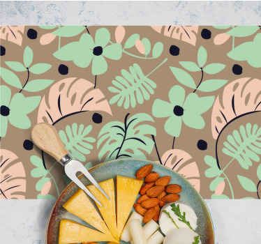 Pastellfarger monstera blomster og blader spisebrikke original - Tenstickers