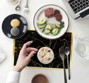 Mata stołowa czarna marmurowa - TenStickers