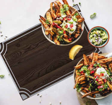 Hout met staal bistro placemat - TenStickers