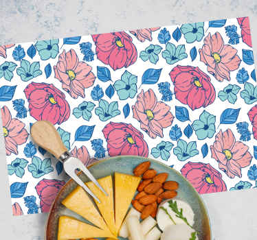 Individuais de mesa elegantes Delicadas flores rosa e azul - TenStickers