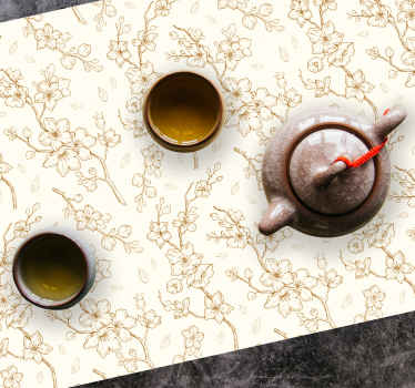 Cream flower sakura blossom elegant placemats - TenStickers