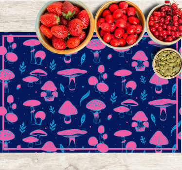 Mantel individual original Hongos morados vibrantes - TenVinilo