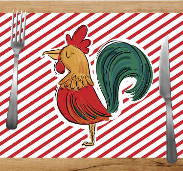 Podkładka na stół Kolorowy projekt koguta - TenStickers