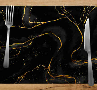 Tischset modern Schwarzer und goldener marmor - TenStickers
