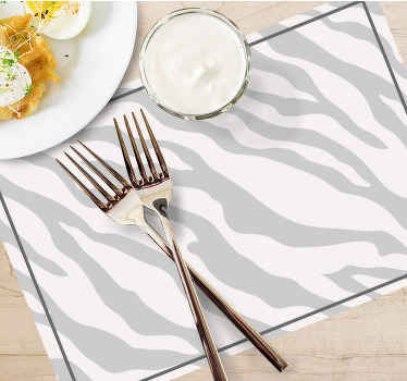 Light gray zebra pattern original placemats - TenStickers