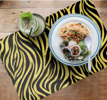 Gold and black zebra pattern original placemats - TenStickers